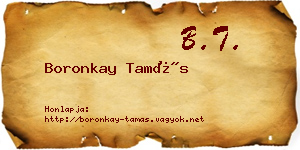 Boronkay Tamás névjegykártya